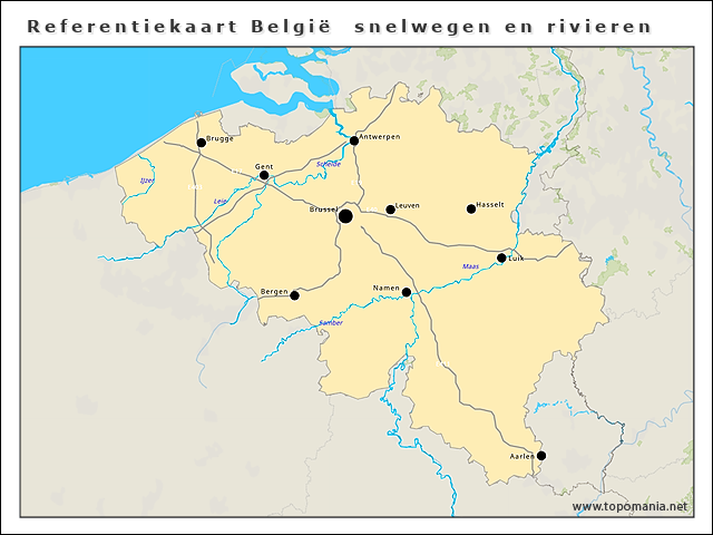 referentiekaart-belgie-snelwegen-en-rivieren