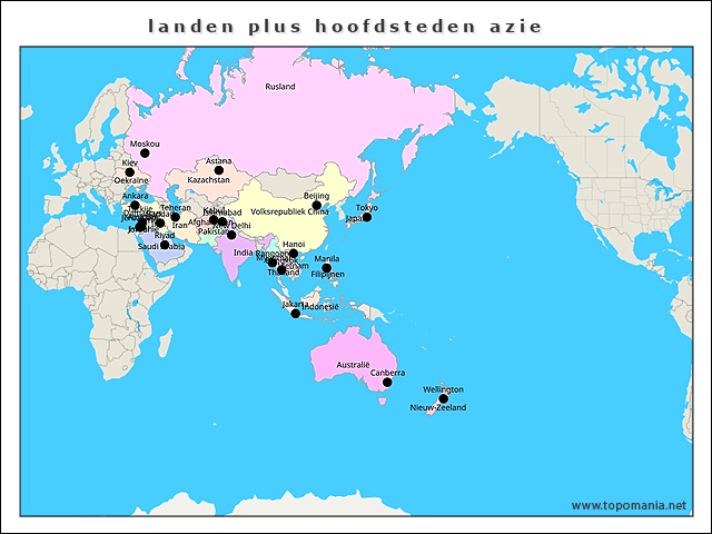 landen-plus-hoofdsteden-azie