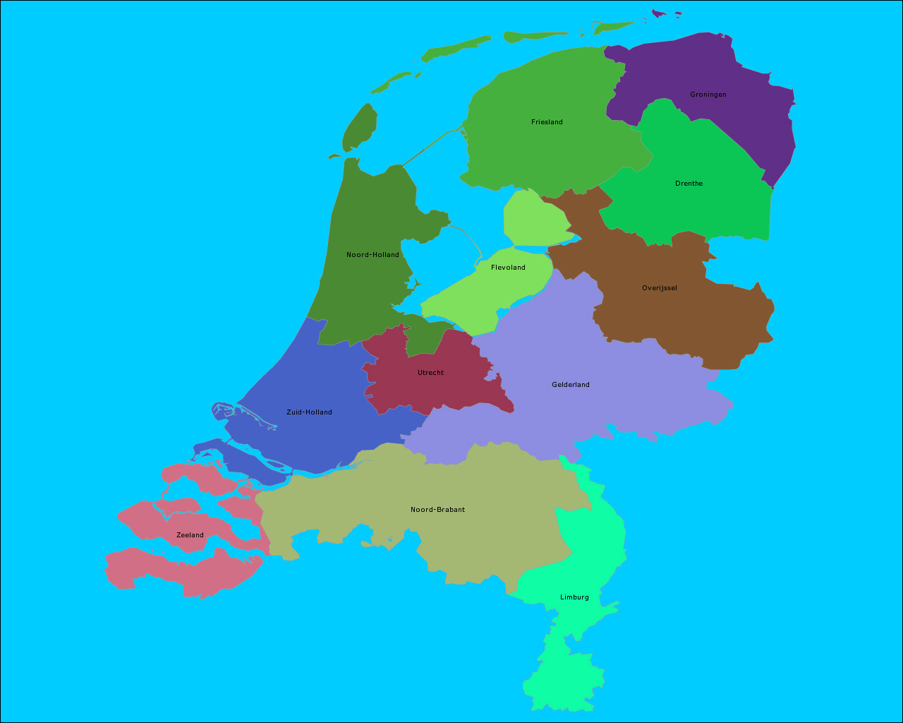 Topografie Provincies Van Nederland | Www.Topomania.Net