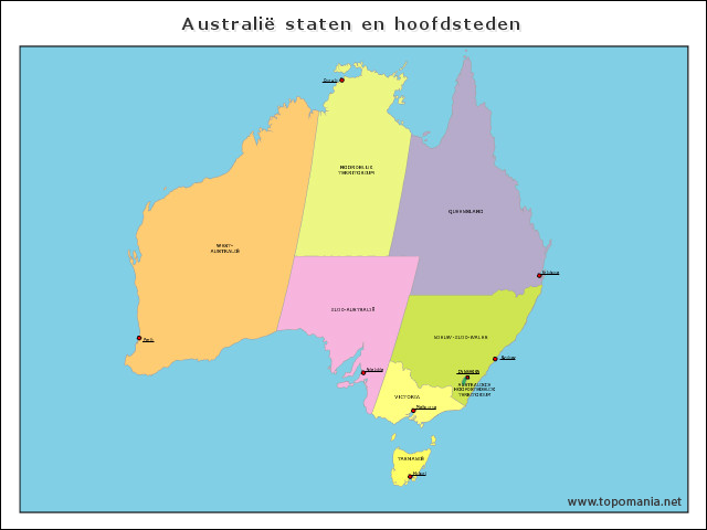 australie-staten-en-hoofdsteden