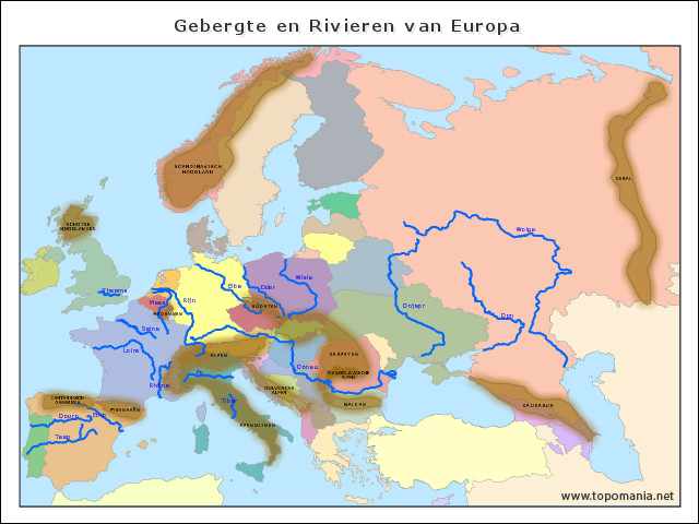 gebergte-en-rivieren-van-europa