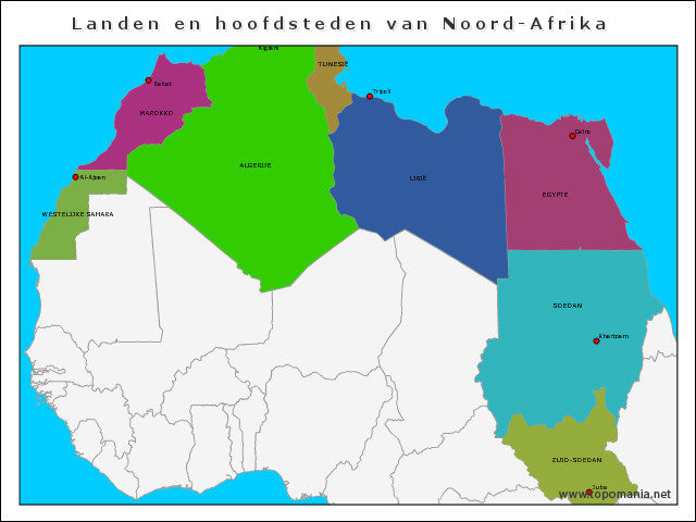 landen-en-hoofdsteden-van-noord-afrika