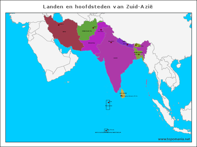 landen-en-hoofdsteden-van-zuid-azie