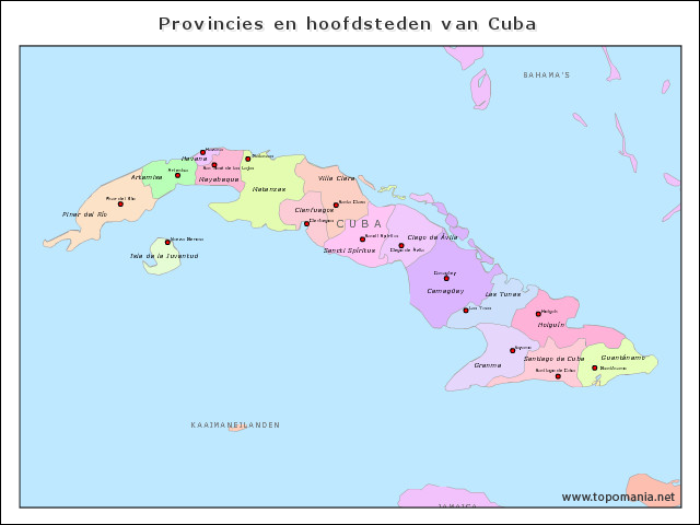 provincies-en-hoofdsteden-van-cuba