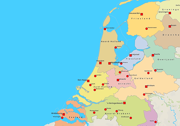 Topografie Nederland steden en provincies | www.topomania.net