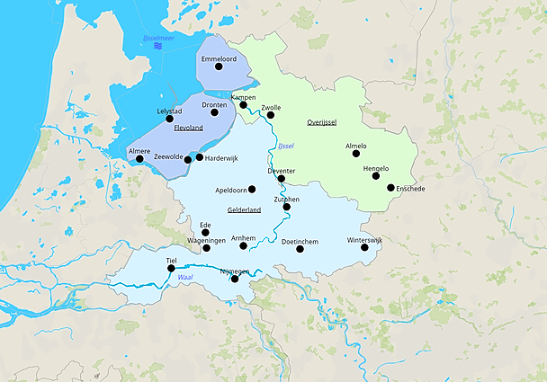 Topografie Overijssel, Gelderland en Flevoland | www.topomania.net