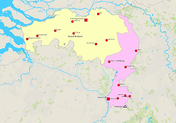 Topografie Noord-Brabant en Limburg Nina | www.topomania.net