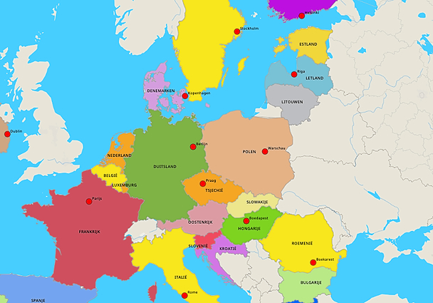 Kaart Europese Unie Oefenen - Vogels