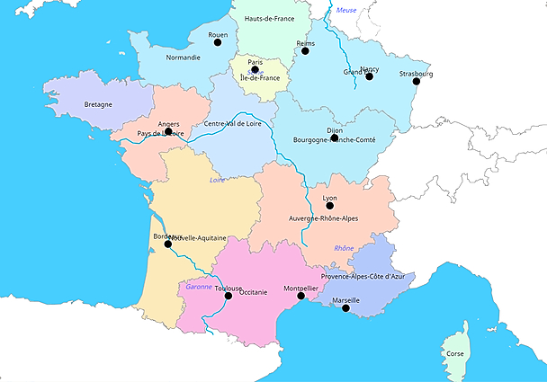 Geography steden Frankrijk goed | www.topomania.net