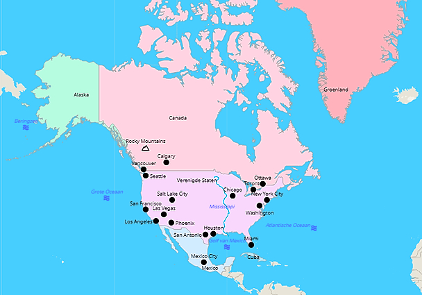 Topografie Noord en Midden Amerika groep 8 | www.topomania.net