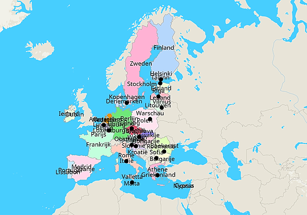 Topografie Lidstaten van de EU | www.topomania.net