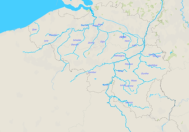 Topografie België Rivieren