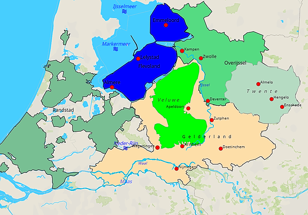 Topografie Flevoland, Overijssel en Gelderland | www.topomania.net