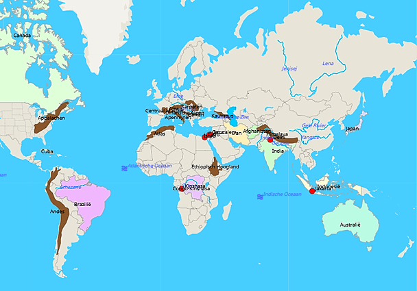 Mountain Ranges Of The World Map Labeled Free And Customizable World